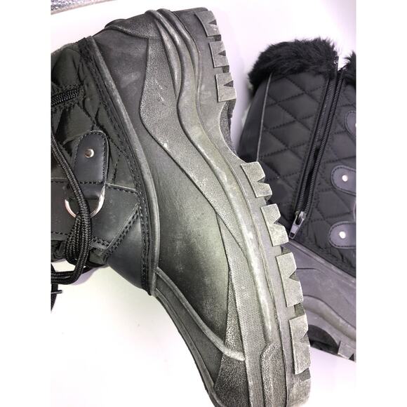 Womens Mid Calf Mountain Walking Tactical Waterproof Boots Black US-10 EU-41 - Picture 14 of 16